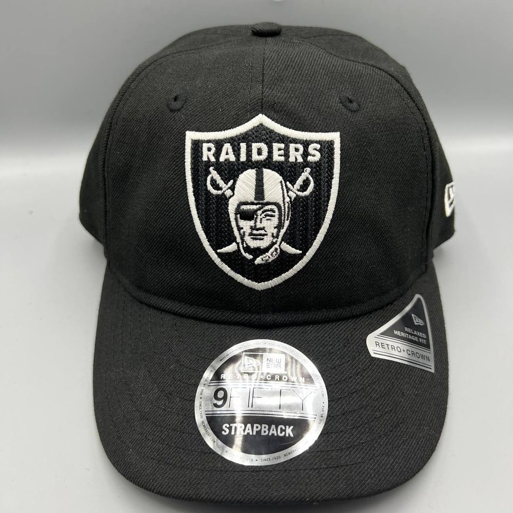 Las Vegas Raiders Hat Men Black Retro‎ Crown 9Fifty New Era Strap Back Cap New